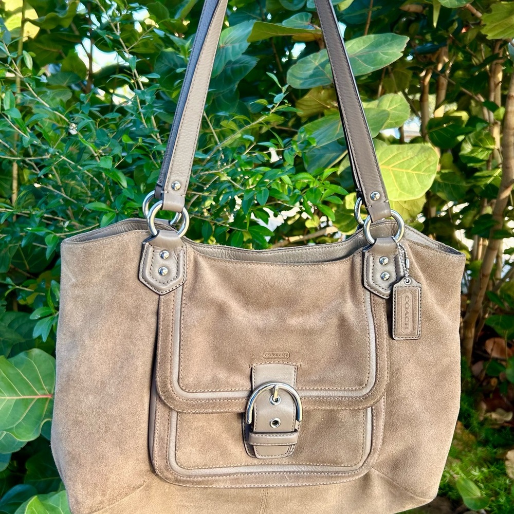 Coach Tan and Brown Shoulder Bag